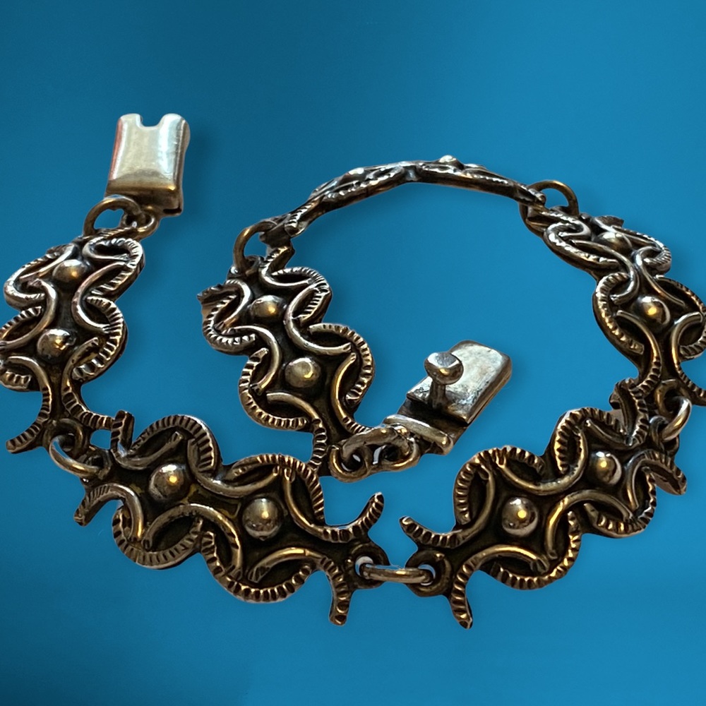 🌴Vintage Mexico Sterling Link Bracelet